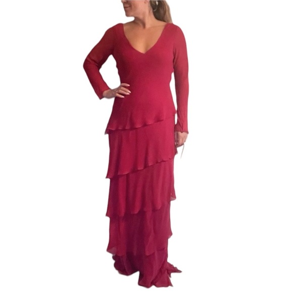 Jovani Layered Silk Gown - Picture 1 of 4